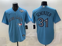Men's Toronto Blue Jays #31 Max Scherzer Royal 2025 World Series Cool Base Stitched Jersey