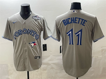 Men's Toronto Blue Jays #11 Bo Bichette Gray 2025 World Series 2025 World Series Home Jersey