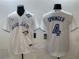 Men's Toronto Blue Jays #4 George Springer White 2025 World Series Home Jersey