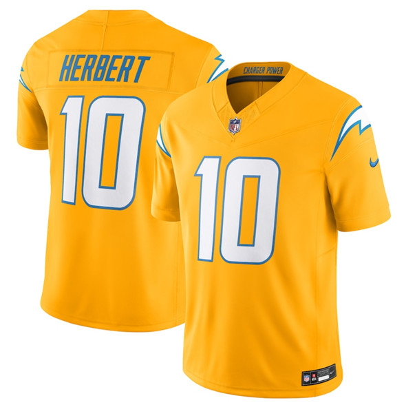 Men's Los Angeles Chargers #10 Justin Herbert Gold 2025 F.U.S.E. AlternateVapor Limited Jersey