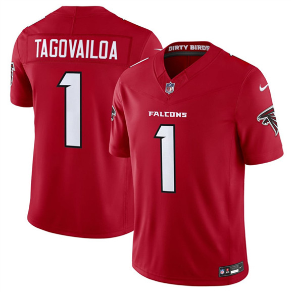 Men's Atlanta Falcons #1 Tua Tagovailoa Red 2026 New F.U.S.E. Vapor Untouchable Limited Jersey