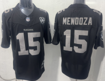 Men's Las Vegas Raiders #15 Fernando Mendoza Black F.U.S.E. 65th Anniversary Patch Limited Jersey