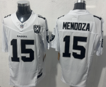Men's Las Vegas Raiders #15 Fernando Mendoza White F.U.S.E. 65th Anniversary Patch Limited Jersey