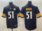 Men's Pittsburgh Steelers #51 Nick Herbig Black Vapor Untouchable Limited Stitched Jersey
