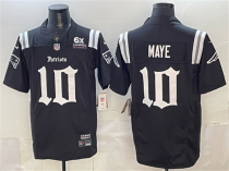 Men's New England Patriots #10 Drake Maye Black F.U.S.E. With 6x Super Bowl Champions Patch Vapor  Limited Jersey