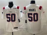 Men's New England Patriots #50 Mike Vrabel White With Super Bowl LX Patch Vapor Limited Jersey