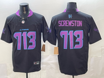 Men's Houston Texans #713 Screwston Black F.U.S.E. 2025 DJ SCREW Vapor Limited Jersey