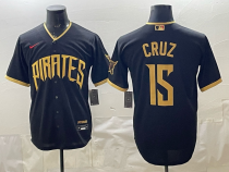 Men's Pittsburgh Pirates #15 Oswin Appollis Black 2026 City Connect Stadium Stitched Jersey