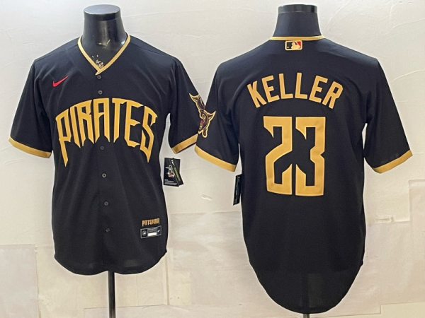 Men's Pittsburgh Pirates #23 Mitch Keller Black 2026 City Connect Stadium Stitched Jersey
