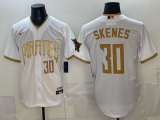 Men's Pittsburgh Pirates #30 Paul Skenes White 2026 City Connect Stadium Stitched Jersey