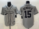 Men's Las Vegas Raiders #15 Fernando Mendoza Grey Baseball Jersey