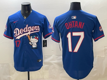 Men's Los Angeles Dodgers #17 Shohei Ohtani Blue Stitched Jersey