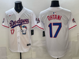 Men's Los Angeles Dodgers #17 Shohei Ohtani White Stitched Jersey