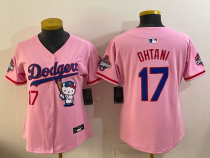 Women Los Angeles Dodgers #17 Shohei Ohtani Pink Stitched Jersey
