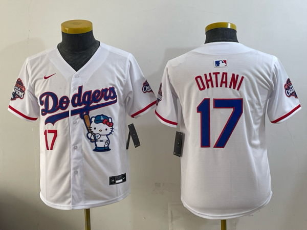 Youth Los Angeles Dodgers #17 Shohei Ohtani White Stitched Jersey