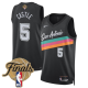 Men's San Antonio Spurs #5 Stephon Castle Black 2026 Finals Patch City Edition Stitched Jersey