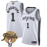 Men's San Antonio Spurs #1 Victor Wembanyama White 2026 Finals Patch Association Edition Jersey