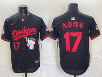 Men's Los Angeles Dodgers #17 大谷翔平 Black 2025 Tokyo Series Limited Stitched Baseball Jersey