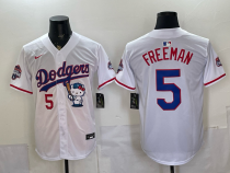 Men's Los Angeles Dodgers #5 Freddie Freeman White Stitched Jersey