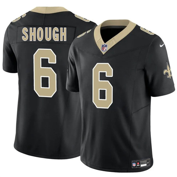 Men's New Orleans Saints #6 Tyler Shough Black 2025 Draft Vapor Limited Jersey