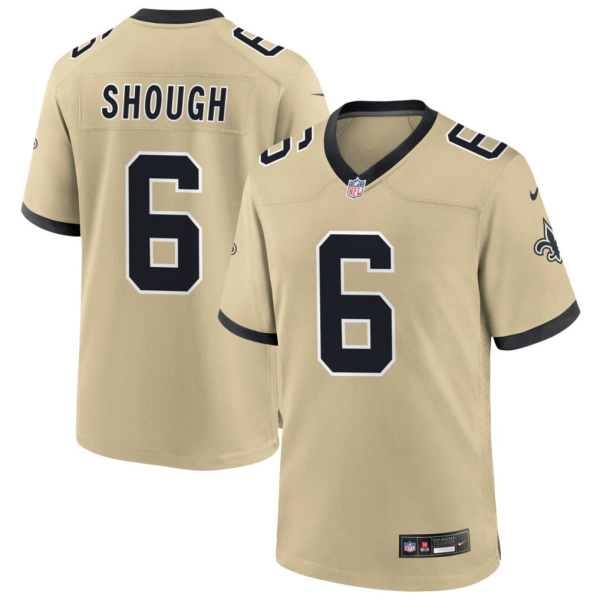 Men's New Orleans Saints #6 Tyler Shough Gold Alternate Vapor Limited Football Stitched