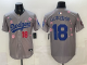 Men's Los Angeles Dodgers #18 山本由伸 Grey 2025 Tokyo Series Limited Stitched Baseball Jersey