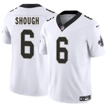 Men's New Orleans Saints #6 Tyler Shough White 2025 Draft Vapor Limited Jersey