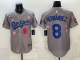 Men's Los Angeles Dodgers #8 Enrique Hernández Grey 2025 Tokyo Series Limited Stitched Baseball Jersey
