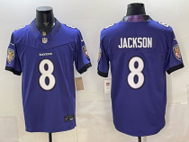 Men's Baltimore Ravens #8 Lamar Jackson Purple 2026 Alternate Vapor Limited Jersey