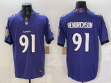 Men's Baltimore Ravens #91 Trey Hendrickson Purple 2026 F.U.S.E. Alternate Vapor Stitched Jersey