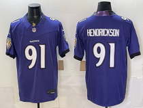 Men's Baltimore Ravens #91 Trey Hendrickson Purple 2026 F.U.S.E. Alternate Vapor Stitched Jersey