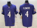 Men's Baltimore Ravens #4 Zay Flowers Purple 2026 Alternate Vapor Limited Jersey