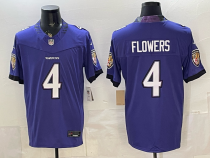 Men's Baltimore Ravens #4 Zay Flowers Purple 2026 Alternate Vapor Limited Jersey