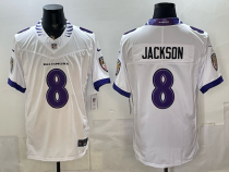 Men's Baltimore Ravens #8 Lamar Jackson White 2026 Alternate Vapor Limited Jersey