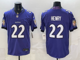 Men's Baltimore Ravens #22 Derrick Henry Purple 2026 Alternate Vapor Limited Jersey