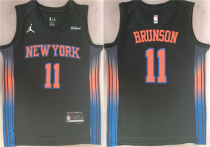 Men's New Yok Knicks #11 Jalen Brunson Black 2025/26 Statement Edition Stitched Jersey