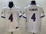 Men's Baltimore Ravens #4 Zay Flowers White 2026 Alternate Vapor Limited Jersey