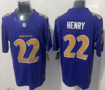 Men's Baltimore Ravens #22 Derrick Henry Purple 2026 Color Rush Vapor Limited Jersey