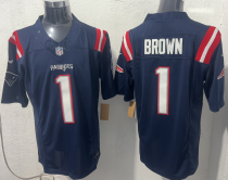 Men's New England Patriots #1 A.J. Brown Navy 2026 Vapor Limited Football Stitched Jersey