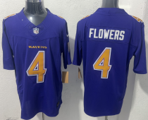 Men's Baltimore Ravens #4 Zay Flowers Purple 2026 Color Rush Vapor Limited Jersey