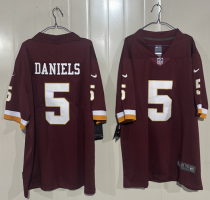 Men's Washington Commanders #5 Jayden Daniels Burgundy 2026 Hail Raiser Alternate Vapor Limited Jersey