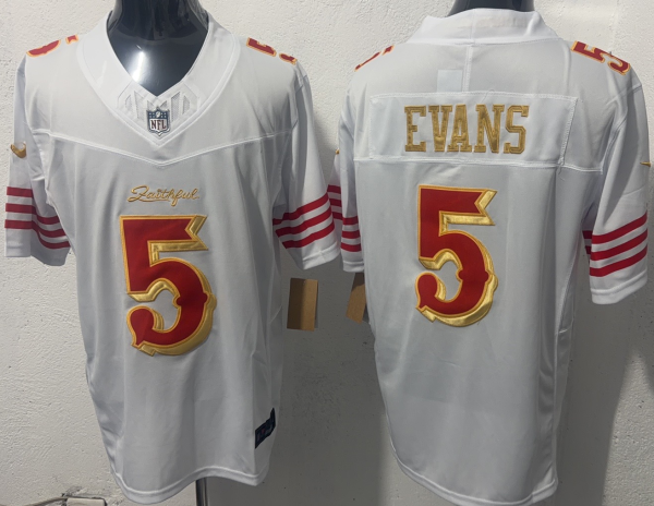 Men's San Francisco 49ers #5 Mike Evans White “Rivalries” Vapor Limited Jersey