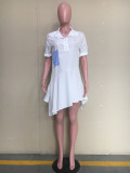 Casual Turndown Collar Irregular Loose Shirt Dress ORY-5130