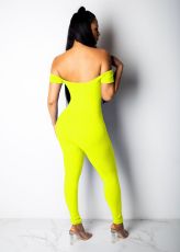 Solid Off Shoulder Slim Jumpsuit YM-9106