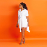 Casual Turndown Collar Irregular Loose Shirt Dress ORY-5130