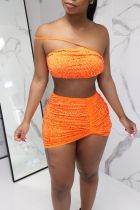 Rhinestone Strapless Mini Skirt Two Piece Set YM-9128