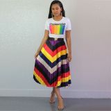 Letter Print Short Sleeve T Shirt ORY-5099