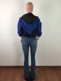 Casual Patchwork Hooded Sportswear Zipper Coat LA-3127
