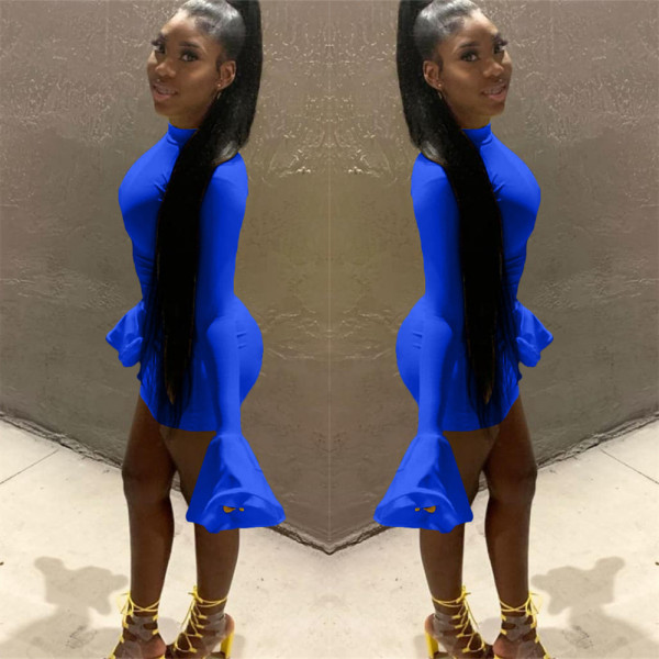 Sexy Long Flare Sleeve Bodycon Mini Dresses LSL-6314