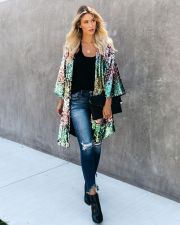 Casual Seuqined Flare Sleeve Long Coats TR-981